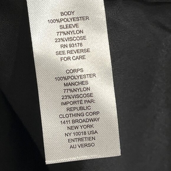 Tahari Top Women 2X Black Sheer Chiffon Lace Sleeve Blouse Pullover Tunic Office - Picture 7 of 12